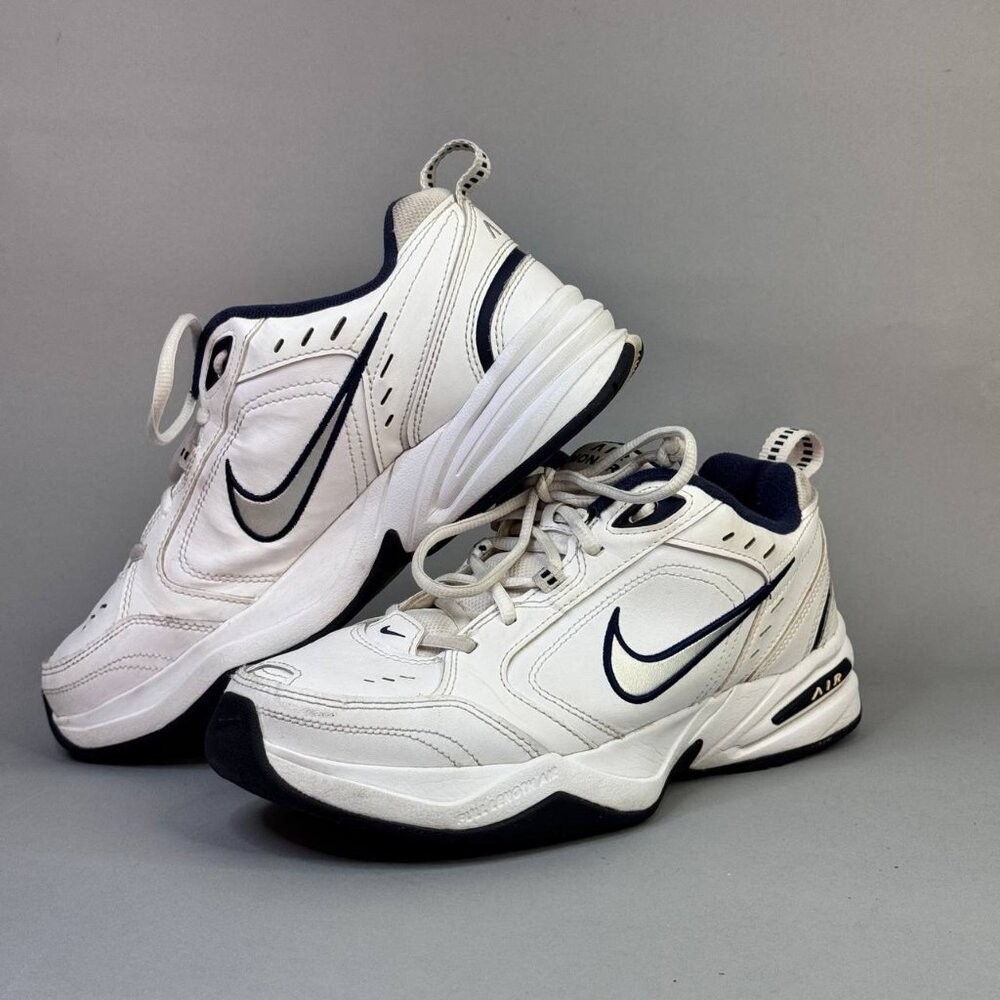 Nike Air Monarch IV White / Blue Silver Swoosh 416355-102 Size 8